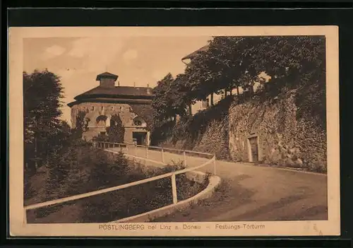 AK Linz a. Donau, Festungs-Torturm auf dem Pöstlingberg