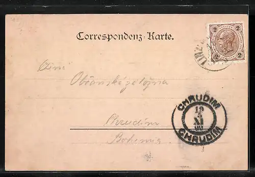 AK Linz a. D., Gesamtansicht aus der Vogelschau