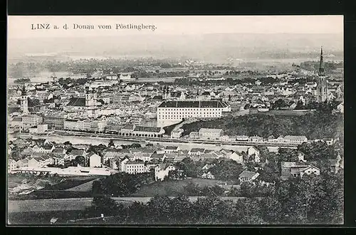 AK Linz a. D., Gesamtansicht vom Pöstlingberg