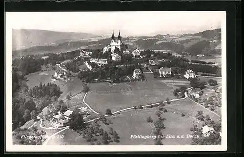 AK Pöstling b. Linz a. D., Fliegeraufnahme der Ortschaft
