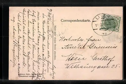 AK Linz a. D., Strassenpartie am Franz Josef-Platz