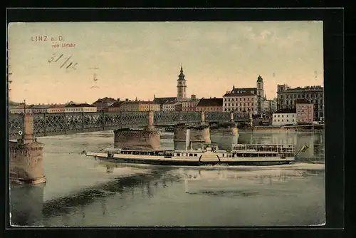 AK Linz /Donau, Stadtansicht von Urfahr aus