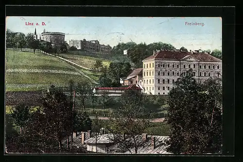 AK Linz /Donau, Gebäude auf dem Freinberg