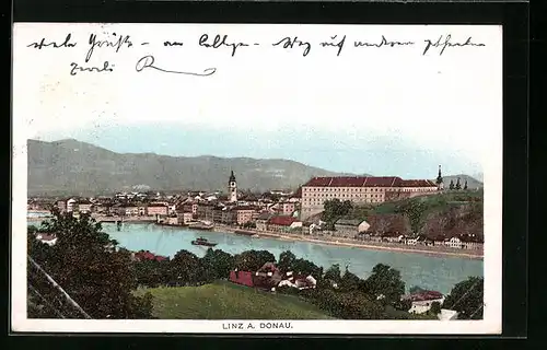 AK Linz /Donau, Ortsansicht mit Donau