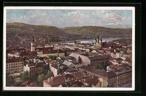 AK Linz /Donau, Ortsansicht aus der Vogelschau