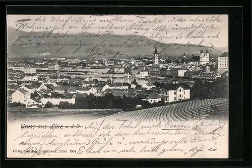 AK Linz /Donau, Ortsansicht aus der Vogelschau