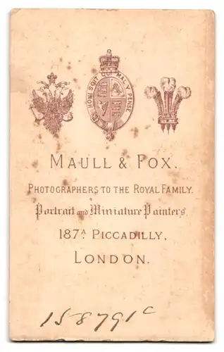 Fotografie Maull & Fox, London, Piccadilly. W. 187, Herr im Anzug mit Kotelettenbart