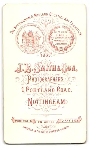 Fotografie J. B. Smith & Son, Nottingham, 1 Portlando Road, Portrait eines Herrn mit Schnauzbart