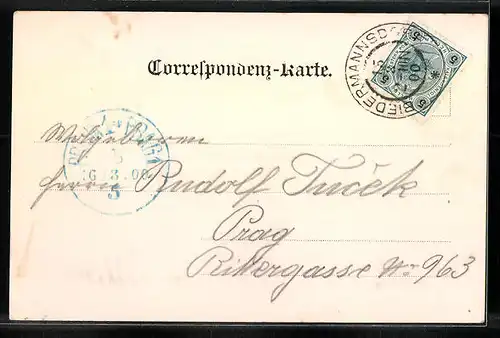 AK Maria-Lanzendorf, Kirche mit Doppelturm