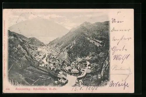 AK Schottwien a. Semmering, Ortsansicht im Tal