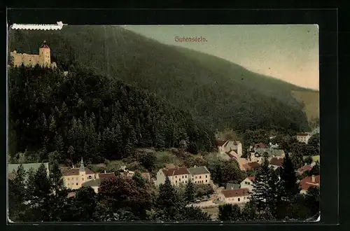 AK Gutenstein, Ortspartie vor dem Berg