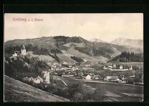 AK Kirchberg a. d. Pielach, Ortspartie mit Kirche