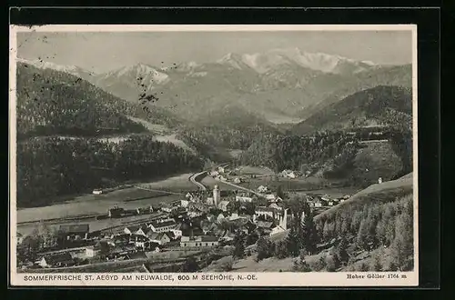 AK St. Aegyd a. Neuwalde, Ortsansicht aus der Vogelschau