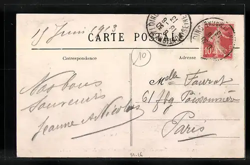 AK Montigny-sur-Loing, Vue d`ensemble prise du Guè