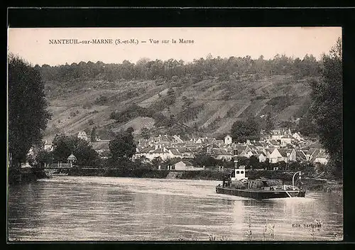 AK Nanteuil-sur-Marne, Vue sur la Marne