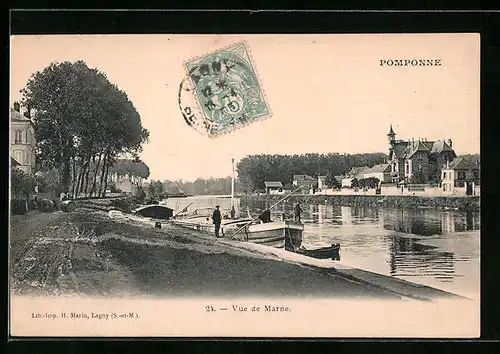AK Pomponne, Vue de Marne