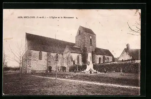 AK Recloses, L`Eglise et le Monument