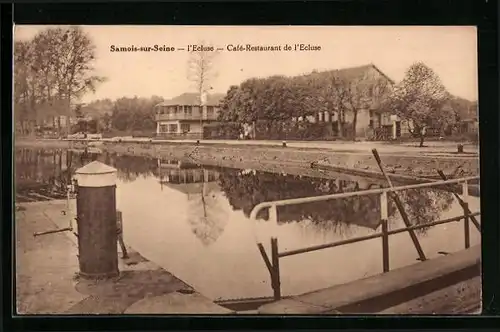 AK Samois-sur-Seine, L`Ecluse, Café-Restaurant de l`Ecluse