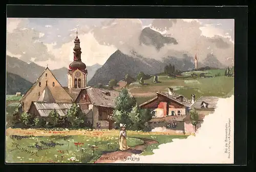 Künstler-AK P. Schmohl: Sterzing, Pfarrkirche