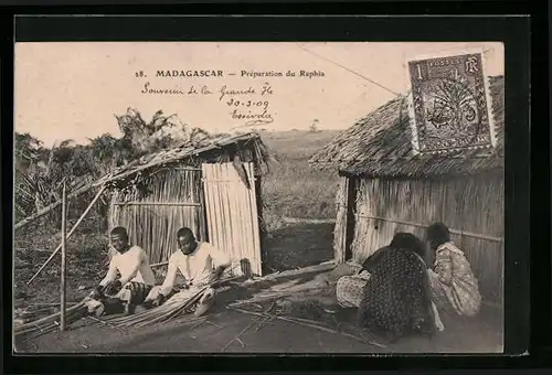 AK Madagascar, Preparation du Raphia