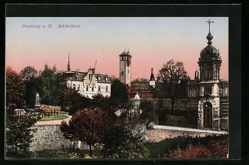 AK Freyburg a. U., Gasthaus Sektkellerei in der Teilansicht