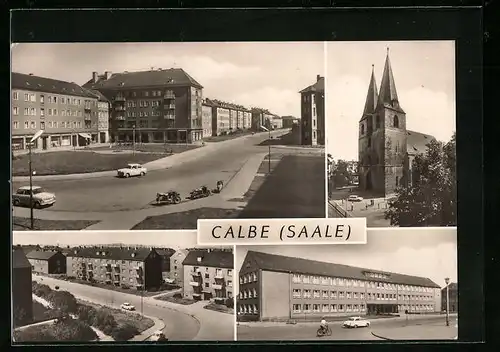 AK Calbe /Saale, Wilhelm-Pieck-Strasse - Stephanikirche, Oberschule