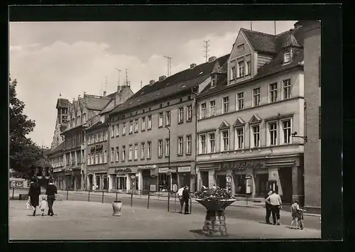 AK Aschersleben, Markt mit Bekleidungsgeschäft