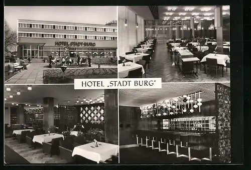 AK Burg, Hotel Stadt Burg, Rolandplatz - Restaurant, Tanzbar