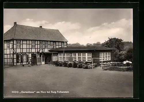 AK Falkenstein /Harz, HOG Gartenhaus bei Burg Falkenstein