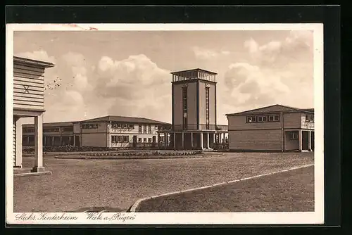 AK Wiek /Rügen, Sächs. Kinderheim, Wasserturm und Kinderhäuser vom Lazarett aus gesehen