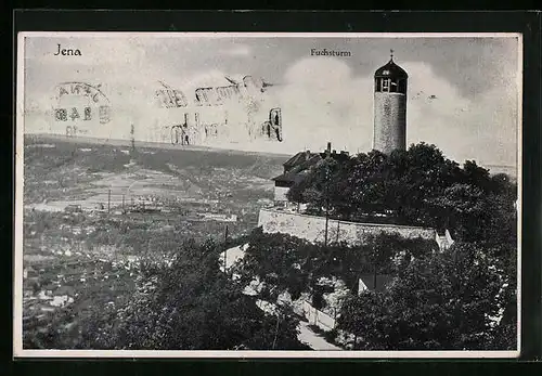 AK Jena, Ortsansicht mit dem Fuchsturm