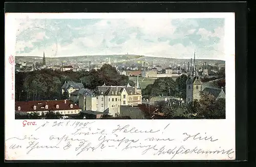 AK Gera, Gesamtansicht aus der Vogelschau