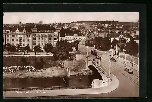 AK Gera, Strassenpartie bei der Heinrichsbrücke