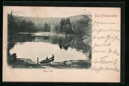 AK Bad Freienwalde, Ruderer auf dem Baa-See