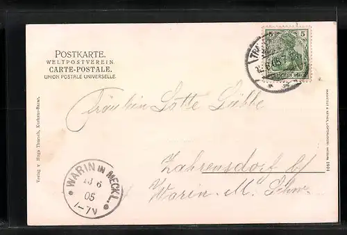 AK Travemünde, Segelboote auf der Ostsee im Abendrot