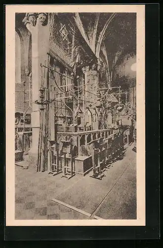 AK Prag, Innenansicht der Altneu-Synagoge