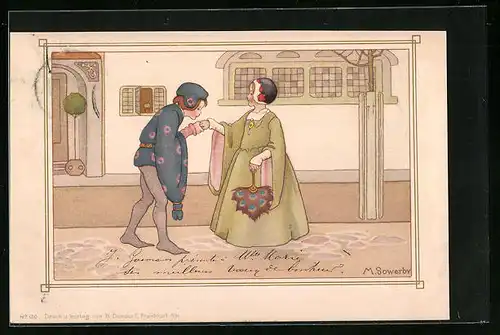 Künstler-AK Millicent Sowerby: Der junge Verehrer