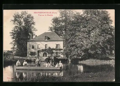 AK Berthenonville, Vue sur le Moulin