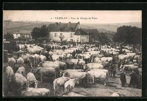 AK Vézelay, Vue du Champ de Foire