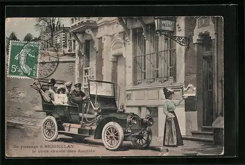 AK Seignelay, Auto hält vor dem Postamt