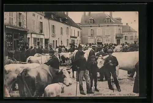 AK Quarre-les-Tombes, Un jour de Foire