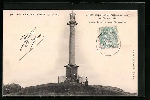 AK St-Florent-Le-Vieil, Colonne erigee par la Durchesse de Berry en l'honneur du passage de la Duchesse d'Angouleme