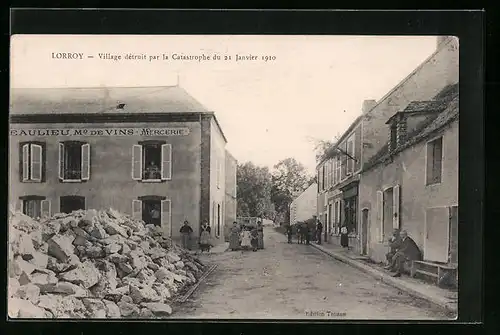 AK Lorroy, Village détruit par la Catastrophe du 21 Janvier 1910
