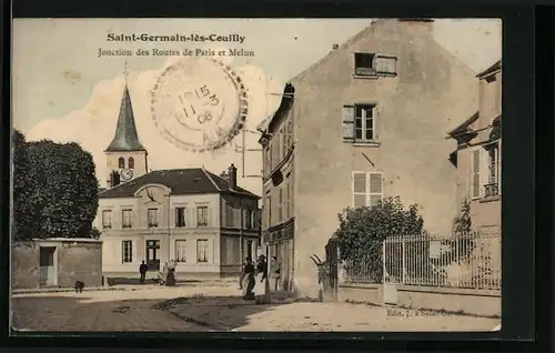 AK Saint-Germain-lès-Couilly, Jonction des Route de Paris et Melun