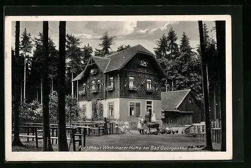AK Georgenthal /Thür., Gasthaus Forsthaus Wechmarer Hütte