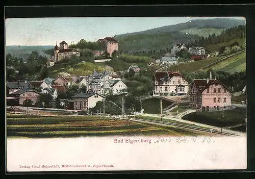 Relief-AK Bad Elgersburg, Panorama mit Gebirge