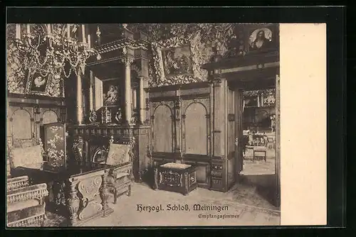 AK Meiningen, Herzogl. Schloss, Empfangszimmer