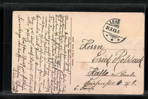 AK Leisnig i. Sa., Strassenpartie am Markt