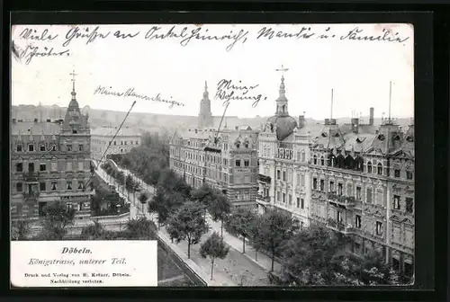 AK Döbeln, Unterer Teil der Königstrasse