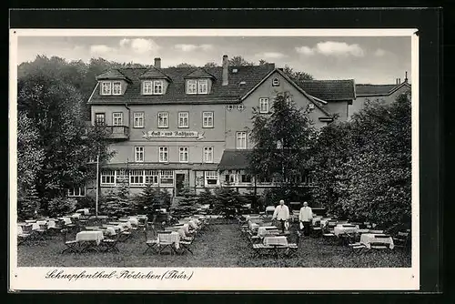 AK Schnepfenthal-Rödichen i. Thür., Gasthaus Schnepfenthal mit Aussenbereich